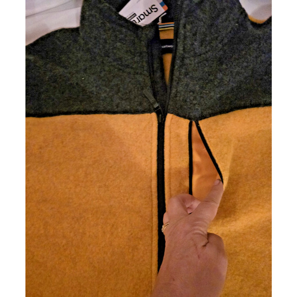 Smartwool Men Hudson Trail Fleece Full Zip Jacket Charcoal-Gold Size XXL - Picture 4 of 7